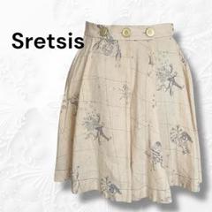 Sretsis スレトシス 星座柄ミニスカート リネン100% 巻きスカートS