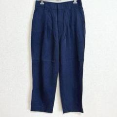 SHIPS シップス　ネイビー スラック　36 コットン　テーパードパンツ