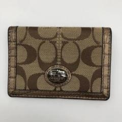 COACH コーチ シグネチャー パスケース ブラウン クロコ型押し ブランドのサムネイル