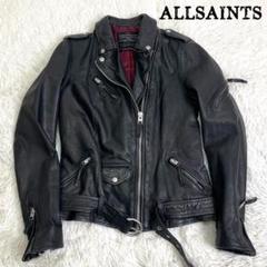 ALLSTAINTS ダブルライダースレザージャケット 黒サイズS*YC743