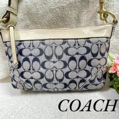 COACH ✨レア色✨コーチ ショルダーバッグ シグネチャー レザー キャンバス