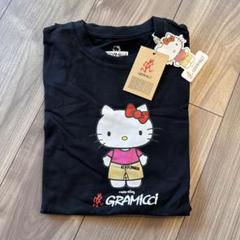 新品　グラミチ×キティコラボのイラスト Tシャツ　ブラック　　サンリオ