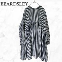 美品　23春夏　ビアズリー 先染めギャザーロングワンピース ギンガムチェック М BEARDSLEY（ビアズリー）の「《ビアズリー》先染めギャザー