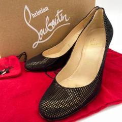 【美品】クリスチャンルブタン ハイヒール MISS GENA 黒 ブロンズ