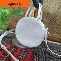 agnes b希少カラーサークルレザーショルダーバッグハンドバッグ