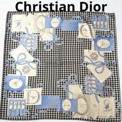 希少な一点物 Dior ビンテージ シルクスカーフ 千鳥柄