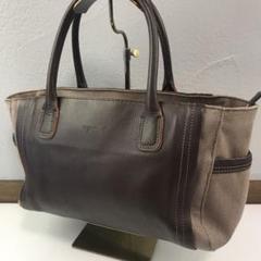 agnes b. VOYAGE 本革 レザー×ファブリック ハンドバッグ