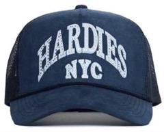 hardies nyc cap キャップ ブラック HARDIES NYC Rhinestone Pre Curve Trucker Hat - Navy Blue