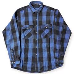 FIVE BROTHER 90s 青黒 バッファローチェック ヘビーネルシャツ
