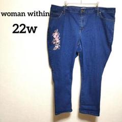 woman within【22w】 刺繍デニムパンツ 大きいサイズ 海外古着