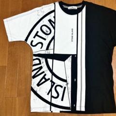 【STONE ISLAND】ストーンアイランド ロゴ Tシャツ 黒 白 Mサイズ