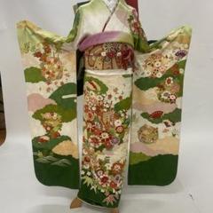着物　振袖　吉沢友禅　フルセット　新品　未使用　在庫処分　正絹　袋帯　古典 正絹振袖レンタル】 80006 ホワイト吉祥桜正絹振袖袋帯