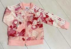 値下げ稀少品アディダス ジャージ 上下 セットアップ 花刺繍 セット【adidas】花柄刺繍 スウェットシャツ＆ショートパンツ
