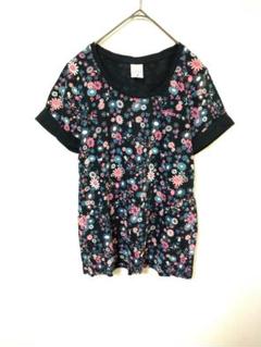 希少デザイン　アディダス　adidas　Tシャツ　レディースM　花柄　刺繍ロゴ