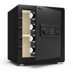 金庫 43L ブラック 電子テンキー式 鍵2本 振動警報 防犯 - メルカリ