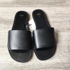 ZARA　黒 クロコダイル風 スライドサンダル Zara Black Crocodile Buckle Slingback Sandals 38 / 7.5 | eBay