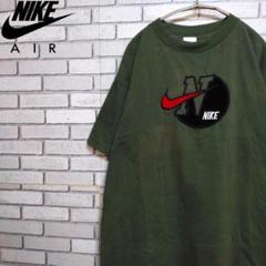 希少90s NIKE ナイキ　Tシャツ 銀タグ　刺繍デカロゴ　ビッグシルエット