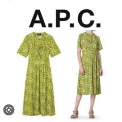 A.P.C. アーペーセー 花柄チュニック フリルワンピース36サイズ 緑　美品 A.P.C. アーペーセー 花柄チュニック フリルワンピース36サイズ