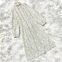 一点物 DONCASTER 総柄ロングワンピース　Aライン　古着　フェミニン