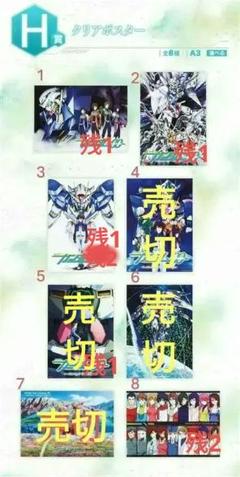 WEB限定】 一番くじ 機動戦士ガンダム00 全8種 クリアポスター H