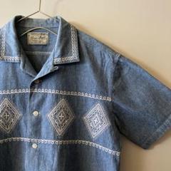 vintage 刺繍 デニムシャツ 80s 90s - メルカリ