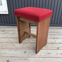 昭和レトロ 古家具 木製スツール ミシンイス ベロア椅子 古道具