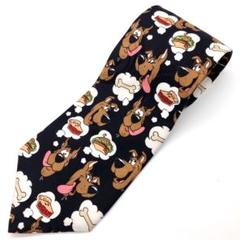 スクービードゥ ファーストフード ネクタイ 古着 総柄 アメコミ 犬 キャラ