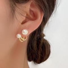フープ パールピアス 大人気♡　2way ゴールド 韓国 シンプル　s925