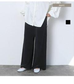 ミーリー MERI ベロアイージーワイドパンツ ブラック