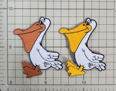 ペリカン刺繍アイロンワッペン2枚セット