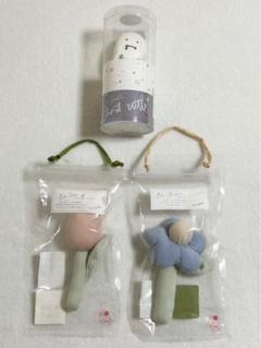 【新品】Lien de famille お花のラトル2個　お化けのラトル1個