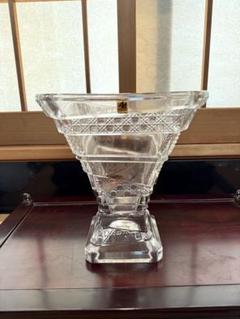 未使用保管品菊花紋章石塚硝子クリスタル花瓶超プレミアム希少逸品 f70420.jpg