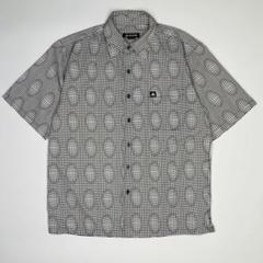 【珍品】00s airwalk グラフィック チェック 半袖シャツ L 古着 白