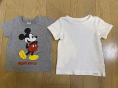 ☆中古☆８０ミッキー&白半袖Ｔシャツ２枚セット