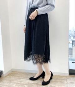 earth music&ecology レーススカート ブラックのサムネイル