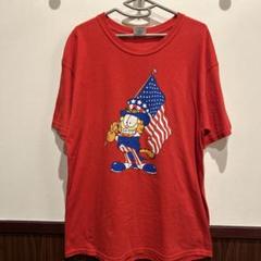 ガーフィールド GILDAN アメリカ国旗 Tシャツ Lサイズ レッド