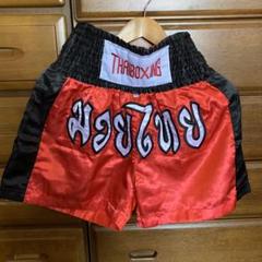 THAIBOXING ボクシングショーツ レッド/ブラック　L