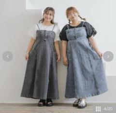新品　しまむら　デニムジャンスカ(yuki×Taiyou) ブルー　3Lサイズのサムネイル