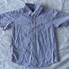 Ralph Lauren 半袖シャツ 110cm 青・白チェック　トップス