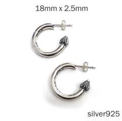 フープピアス silver925 両耳セット 男女兼用 ハンドメイド
