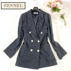 美品☆スコットクラブ フェンネル FENNEL☆麻混 ダブル テーラード 背抜き