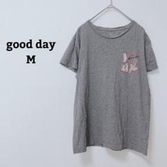 グッドデイ　カットソー　Tシャツ　半袖　クルーネック　プリント　綿100 M