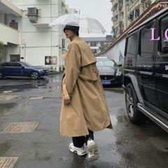 秋ロングコート男性の潮のブランドでは緩いカジュアルシャツ韓国のカップe