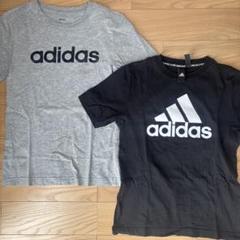 adidas キッズ ロゴ Tシャツ グレー ブラック 2枚