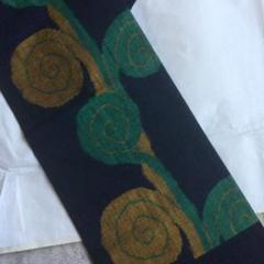 最終】紬仕立名古屋帯 ぜんまい柄