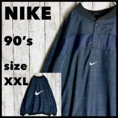 90s【NIKE】ナイキ 白タグ XXL ナイロンプルオーバージャケットUSA製 90s【NIKE】ナイキ 白タグ XXL ナイロンプルオーバージャケット