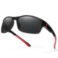 新品　黒赤UV400軽量サングラスUV400 ブラックレッド　アウトドアスポーツ