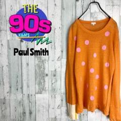 90's Paul Smith ポールスミス ドット柄 麻デザインカットソー