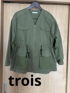 新品 3.6.5jours 黒 フード付ジャンパー ブルゾン トロア trois