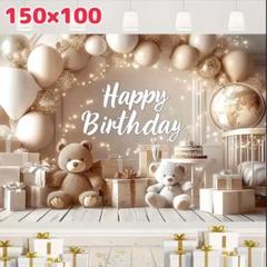 タペストリー 背景布 ペット撮影用 バースデー パーティー 誕生日 壁掛け クマ